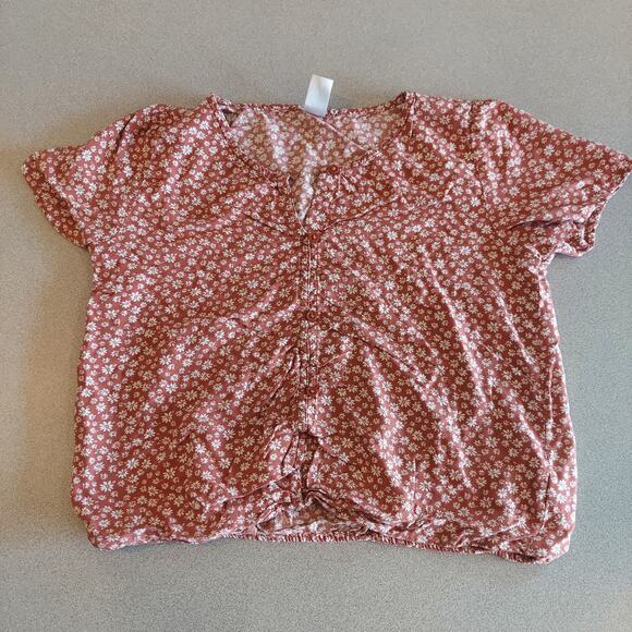Carter's Kid Shirt Girls 14/14A Short Sleeve Floral Blouse - Picture 1 of 7
